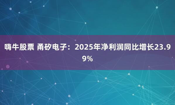 嗨牛股票 甬矽电子：2025年净利润同比增长23.99%
