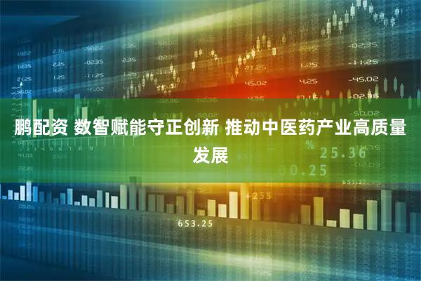 鹏配资 数智赋能守正创新 推动中医药产业高质量发展