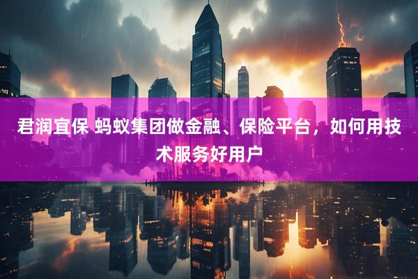 君润宜保 蚂蚁集团做金融、保险平台，如何用技术服务好用户